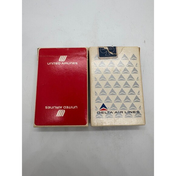 United Airlines Sealed Deck & Delta Air Lines Open Deck Playing Cards USA - Picture 2 of 6